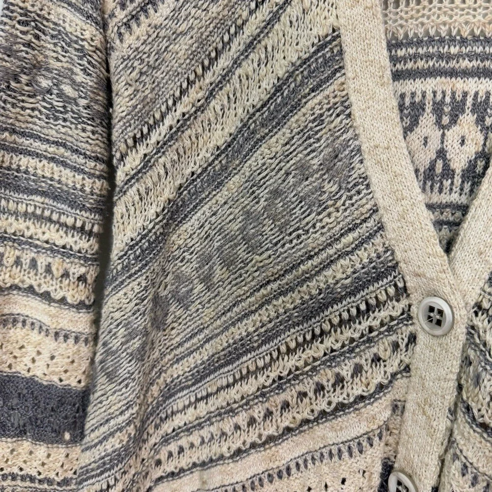 FREE PEOPLE Women's  Beige‎ Gray Draped Flowy Cardigan Size Medium